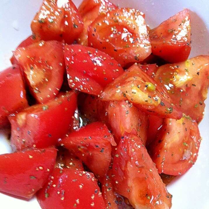 トマトサラダ バジルバルサミコドレッシング レシピ 作り方 By ももぞう 楽天レシピ